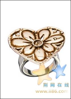 Christian Dior  古铜仿旧心型戒指