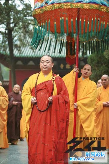 现任少林方丈释永信与来访的俄罗斯总统普京