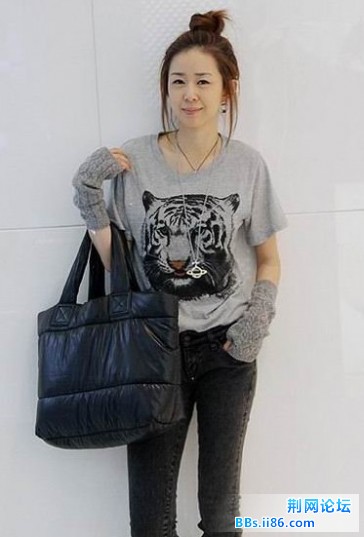 韩版女装春夏新款李孝利同款老虎头印花休闲圆领短袖T恤